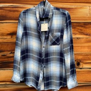 BeachLunchLounge Charley Button Front Plaid